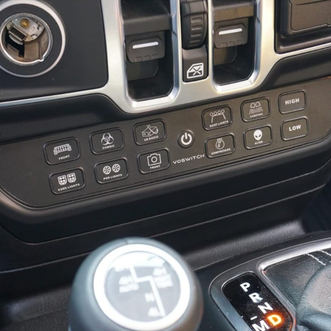 JEEP WRANGLER JL/JT - 12 SWITCH PROGRAMABLE LOWER DASH SWITCH PANEL - VOSWITCH JL120