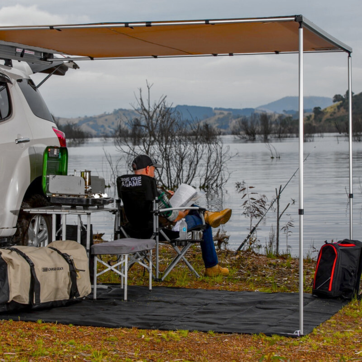 ARB 814408 - ARB AWNING ALUMINIUM HOUSED WITH LIGHT - 2500mm X 2500mm - Xtreme 4x4