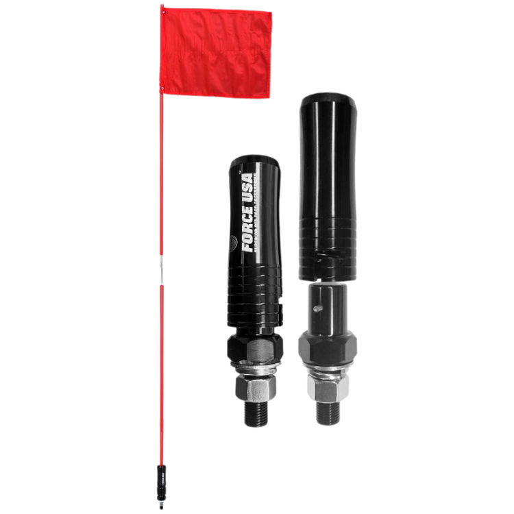 FP003 – BLACK MOUNT - OFF ROAD 9ft RED FLAG POLE – 9 FEET - UNIVERSAL - Xtreme 4x4