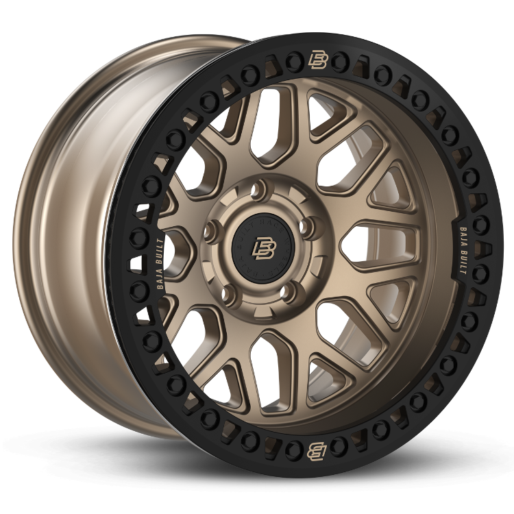 SATIN BRONZE - 6 BOLT BEADLOCK LITE BRITE OUTLAW - (17X9" 6X5.5 -3MM) - BAJA BUILT RACE WHEELS - Xtreme 4x4