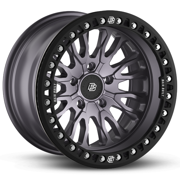 WRANGLER JT/JL/JK - SATIN GRAPHITE - BEADLOCK RENEGADE - (17X9" 5X5 -38MM) - BAJA BUILT RACE WHEELS - Xtreme 4x4