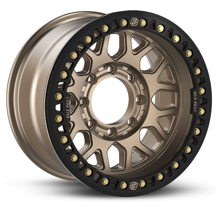 SATIN BRONZE/GOLD BOLT - (17X9" 8X6.5 -38MM) - 8 BOLT BEADLOCK LITE BRITE OUTLAW - BAJA BUILT RACE WHEELS - Xtreme 4x4