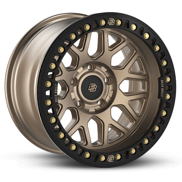 SATIN BRONZE/GOLD BOLT - 6 BOLT BEADLOCK LITE BRITE OUTLAW - (17X9" 6X5.5 -20MM) - BAJA BUILT RACE WHEELS - Xtreme 4x4