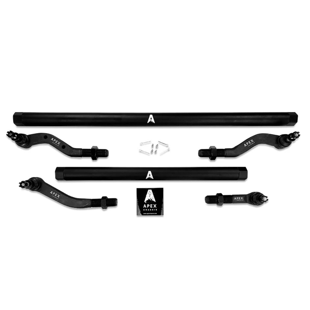 JEEP WRANGLER JL/JT - BLACK ALUMINUM - 2.5 TON TIE ROD & DRAG LINK ASSEMBLY - KIT120 - Xtreme 4x4