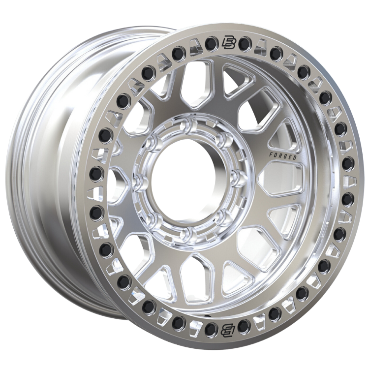 RAW MACHINED/BLACK BOLT - (17X9" 8X6.5 -38MM/3.5") - 8-BOLT FORGED BEADLOCK LITE BRITE OUTLAW - Xtreme 4x4