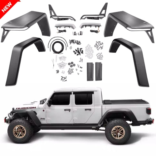 JEEP GLADIATOR JT - REALTRUCK RUGGED RIDGE MAX TERRAIN FENDER FLARES - BUSHWACKER 11640.52 - Xtreme 4x4