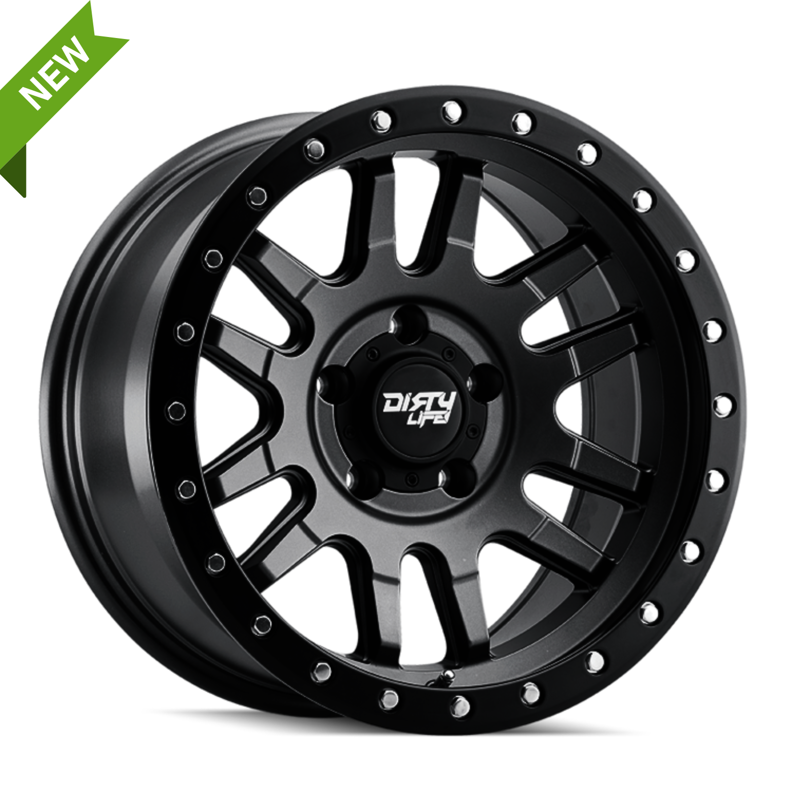 Dirty Life Canyon Pro 9309 alloy wheels for Jeep Wrangler JL/JT in matte black, 17x9 inches with 5-127 bolt pattern and -12mm offset.