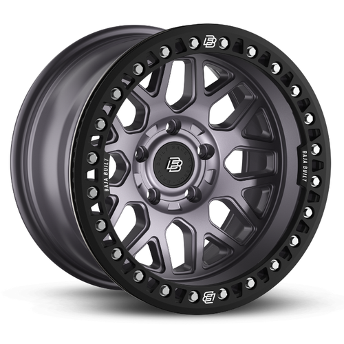 WRANGLER JT/JL/JK - SATIN GRAPHITE - BEADLOCK LITE BRITE OUTLAW - (17X9" 5X5 -38MM) - BAJA BUILT RACE WHEELS