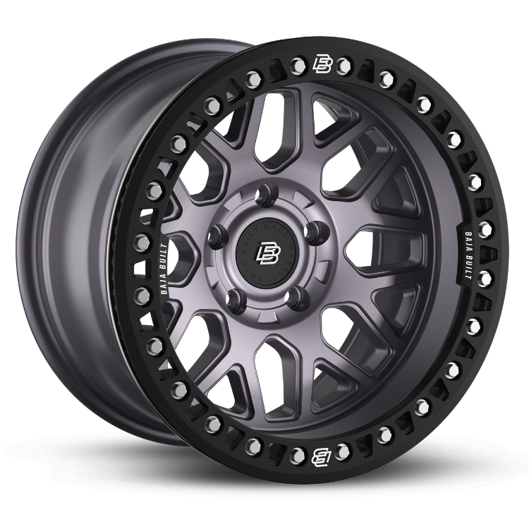 WRANGLER JT/JL/JK - SATIN GRAPHITE - BEADLOCK LITE BRITE OUTLAW - (17X9" 5X5 -38MM) - BAJA BUILT RACE WHEELS - Xtreme 4x4