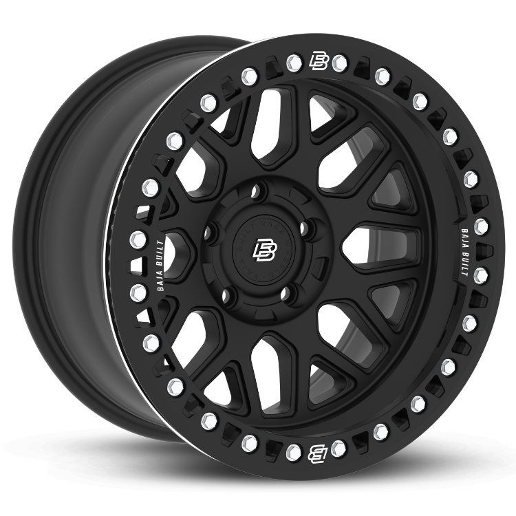 WRANGLER JT/JL/JK - MATT BLACK - BEADLOCK LITE BRITE OUTLAW - (17X9" 5X5 -38MM) - BAJA BUILT RACE WHEELS - Xtreme 4x4