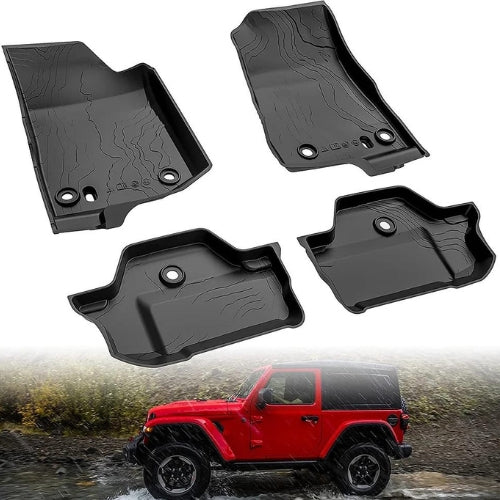 JEEP WRANGLER JL - 2 DOOR RUBBER FLOOR MATS FULL SET FRONT & REAR - (XHPPJL-7028) - Xtreme 4x4