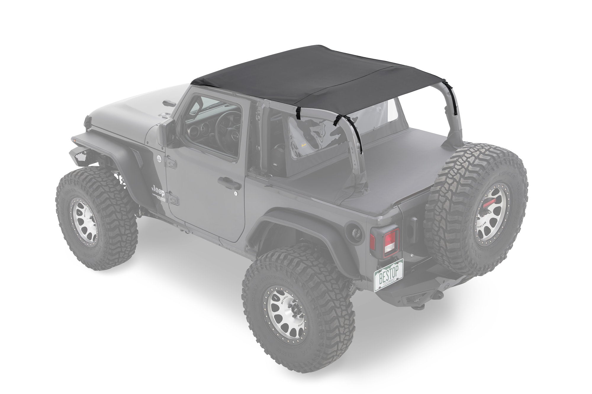 JEEP WRANGLER JL 2 DR - HEADER EXTENDED SAFARI BIKINI TOP - BESTOP 52609-35 - Xtreme 4x4