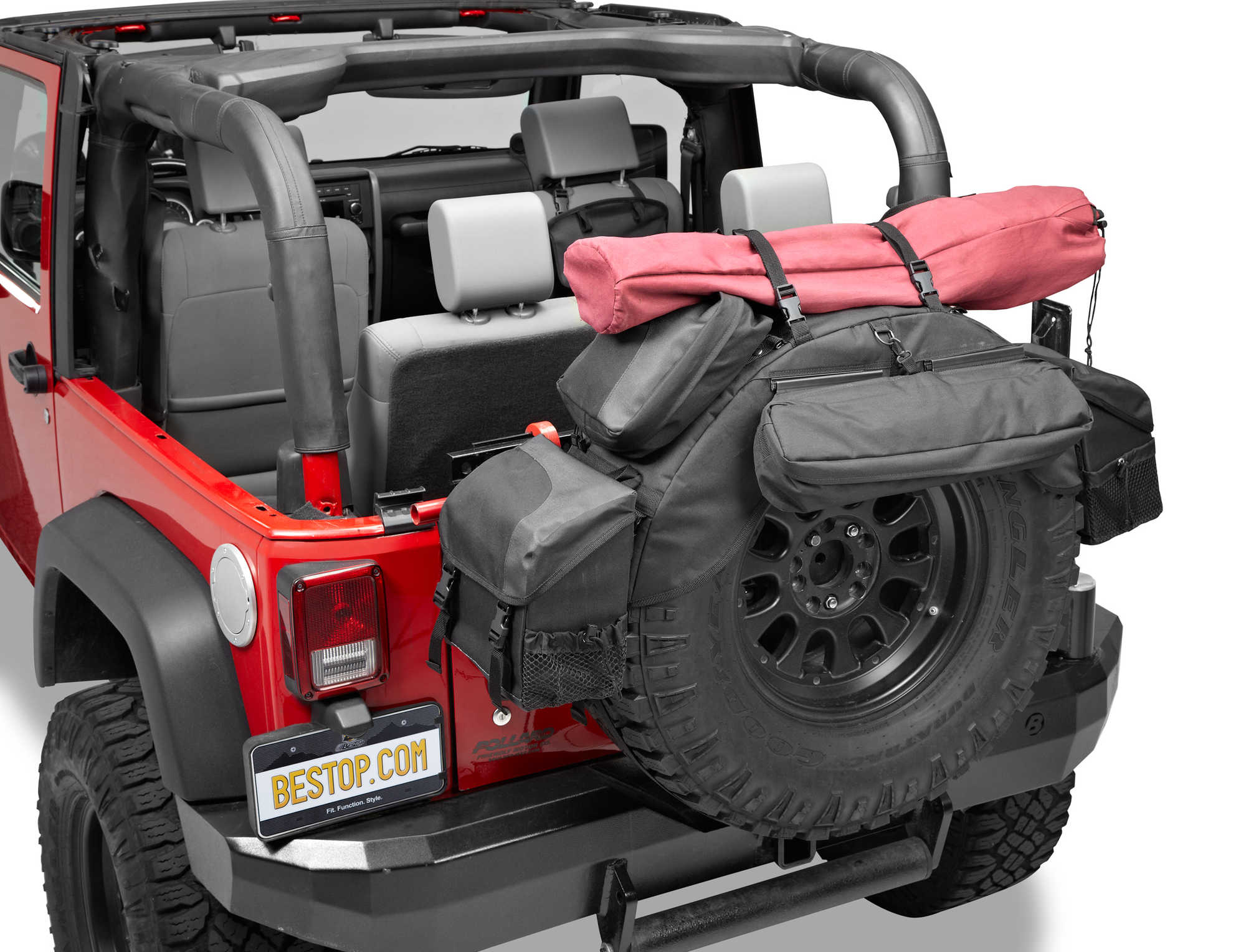UNIVERSAL FIT - REAR - ROUGHRIDER SPARE TIRE ORGANIZER (34"-36" SPARE TIRE) - BESTOP 54134-35 - Xtreme 4x4