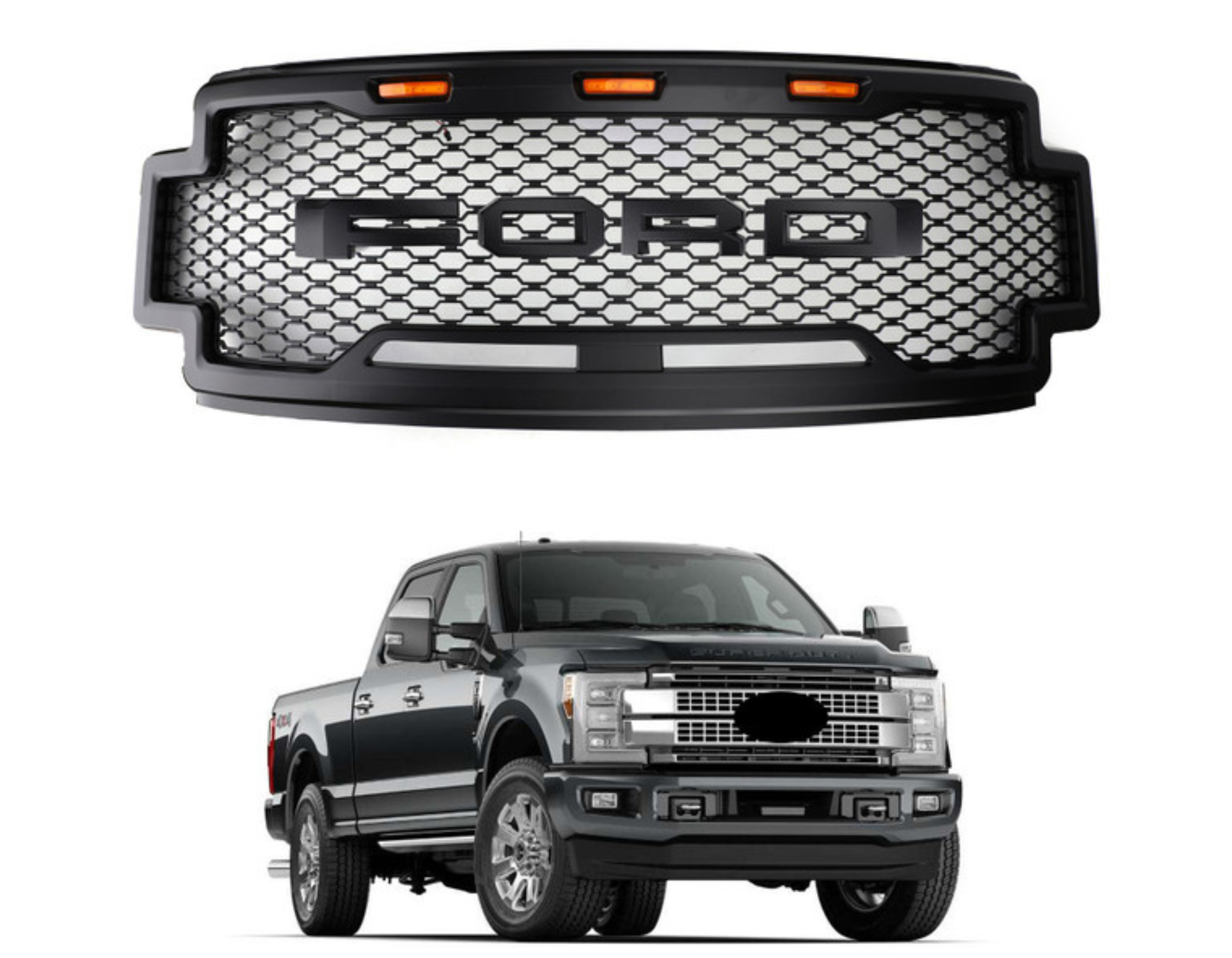 FORD F-250 F-350 F-450 - SUPER DUTY RAPTOR STYLE GRILLE GRILL - (XHPPF150-102) - Xtreme 4x4