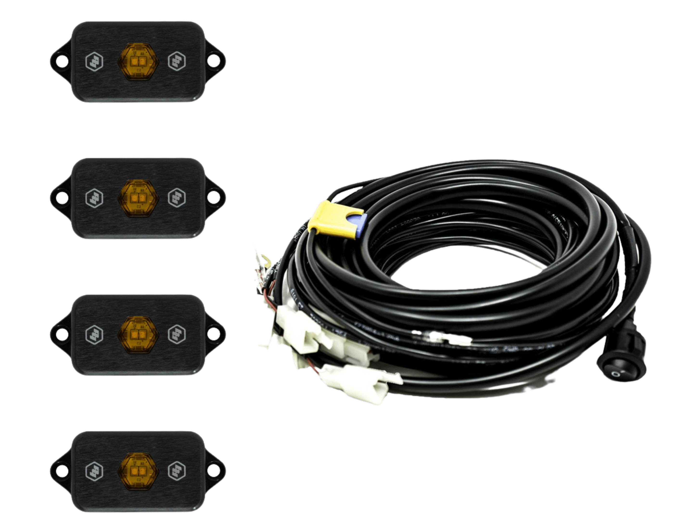 BAJA DESGINS 447056 - Yellow LED Rock Light Kit - Universal - Xtreme 4x4