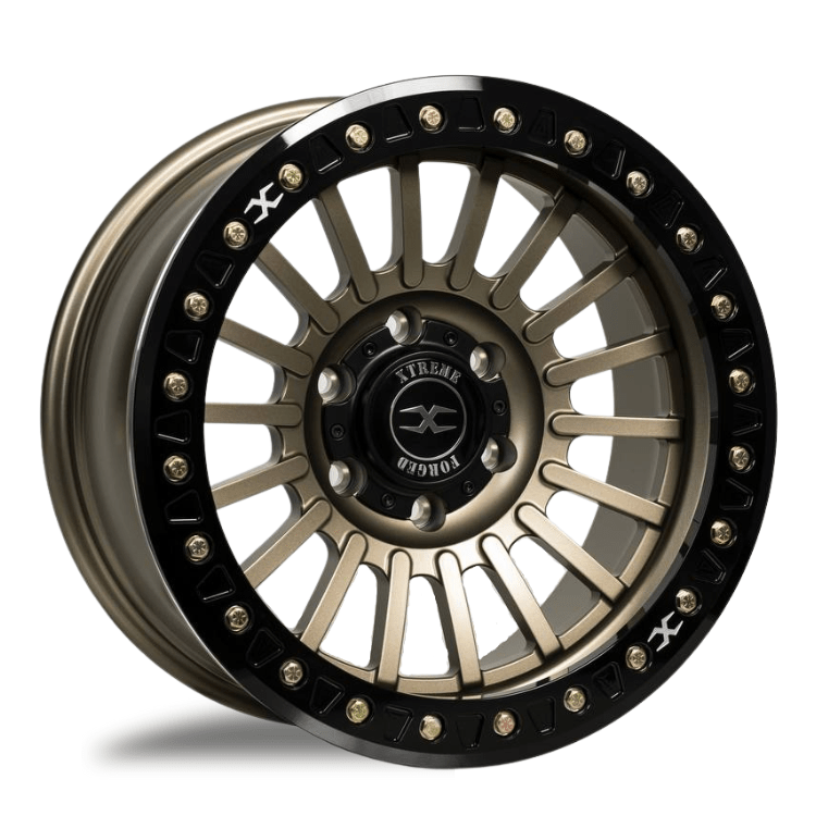LAND CRUISER 300 SERIES/PATROL Y62 - FORGED BEADLOCK IN MATTE GOLD/BLACK RING (18X9) - 2130-8983MGD20 - Xtreme 4x4