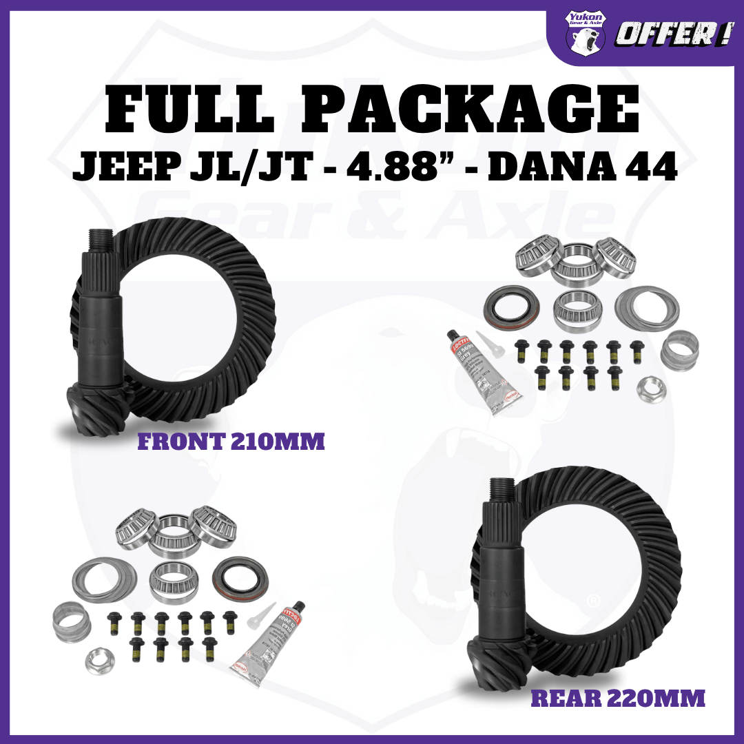 RUBICON JL/JT - FRONT 210MM & REAR 220MM - YUKON (4.88) RING & PINION SET - YUKON488