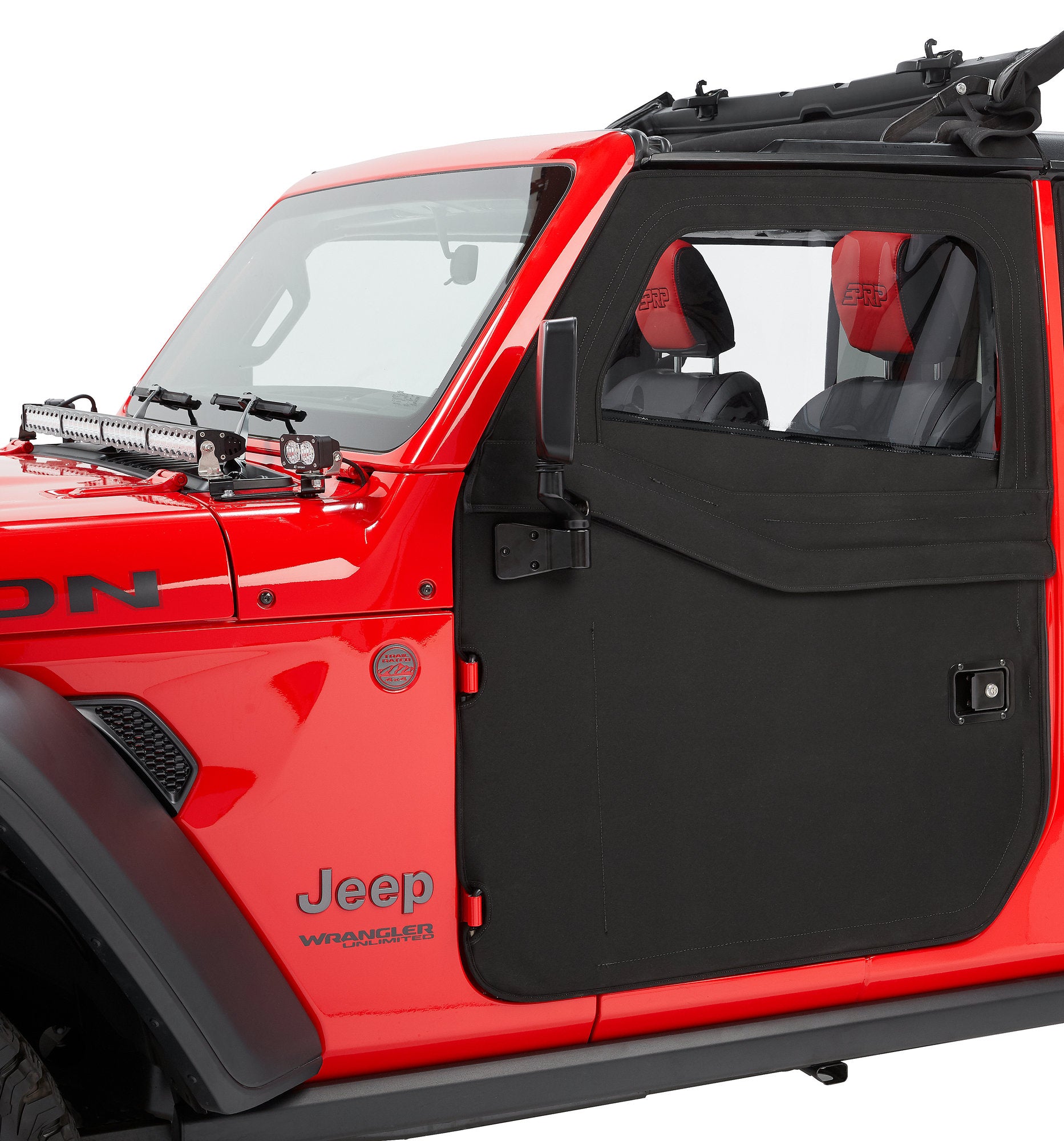 JEEP WRANGLER JL/JT - FRONT - 2 PIECE FABRIC DOORS IN BLK TWILL - BESTOP 51750-17 - Xtreme 4x4