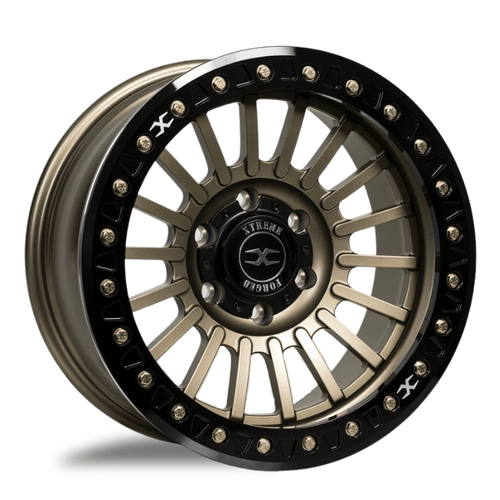 LAND CRUISER 300 SERIES/PATROL Y62 - FORGED BEADLOCK IN MATTE GOLD/BLACK RING (18X9) - 2130-8983MGD20