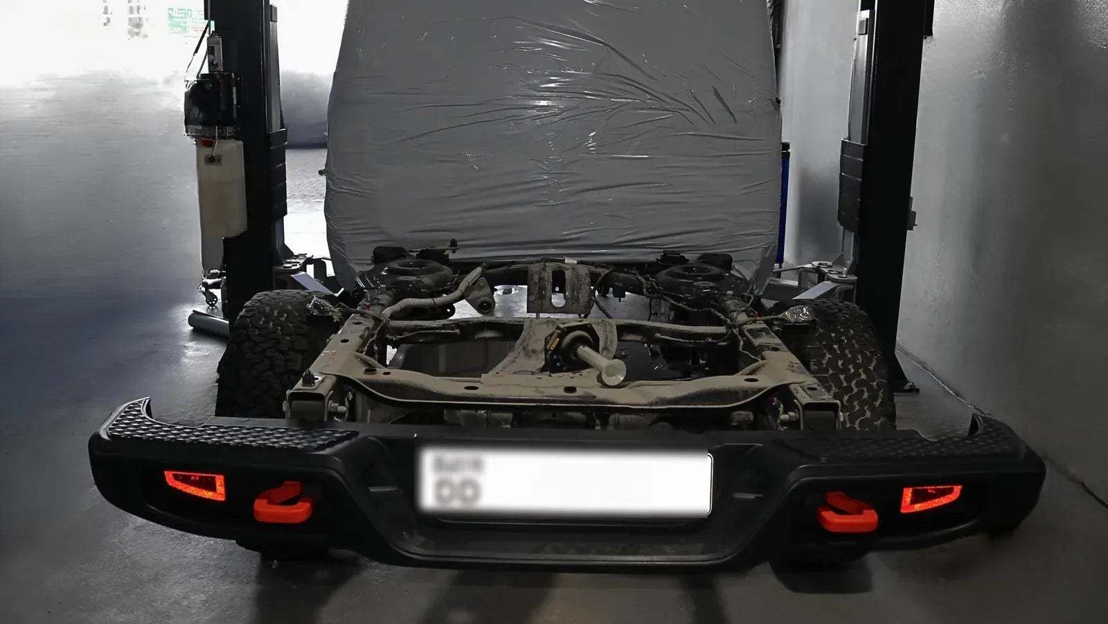 Massimo — Jeep Gladiator — Underside on the lift